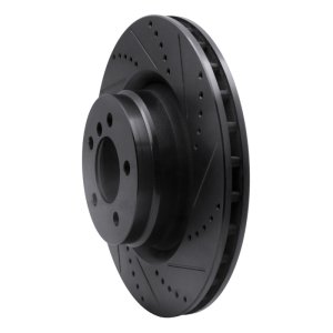 Land Rover Range Rover Brake Rotor (1) - Front Right - R1 Concepts - Drilled & Slotted - Black - `06-`12